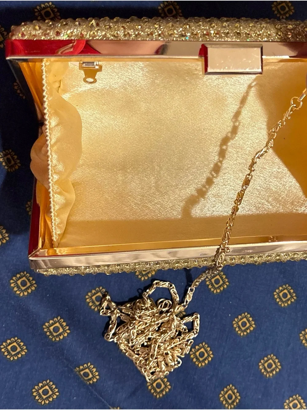 Sparkling Gold Crystal Evening Clutch by